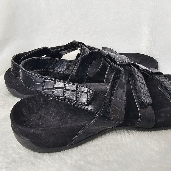 Vionic Womens Rest Amber Backstrap Adjustable Sandal Black Croc Size 6 - Picture 2 of 9
